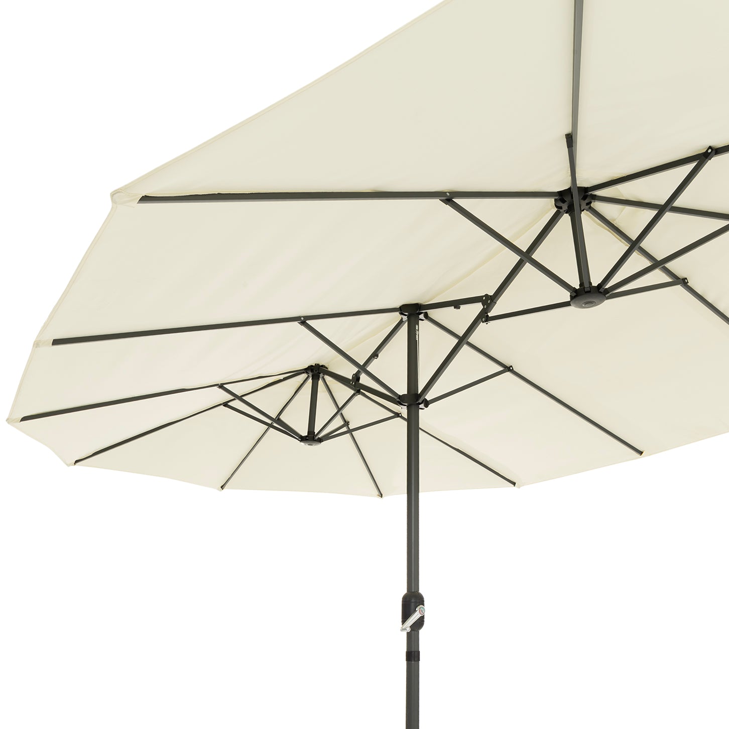 VESTIAMO CASA GIARDINO - Ombrellone Rettangolare Ecru con carrucola - h240x450x265 cm